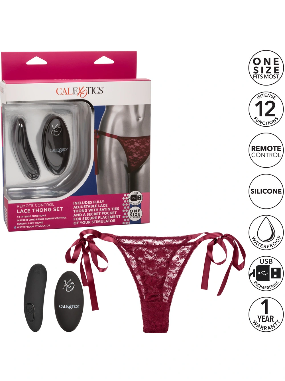 Cal Exotics Remote Control Vibrating Lace Thong Set 2 Cal Exotics Remote Control Vibrating Lace Thong Set - Image 2